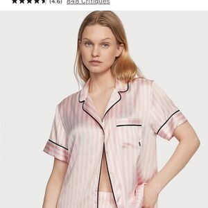 Victoria's Secret Pink and White Striped Pajama Set